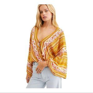 Free People For You Vneck Boho Bodysuit